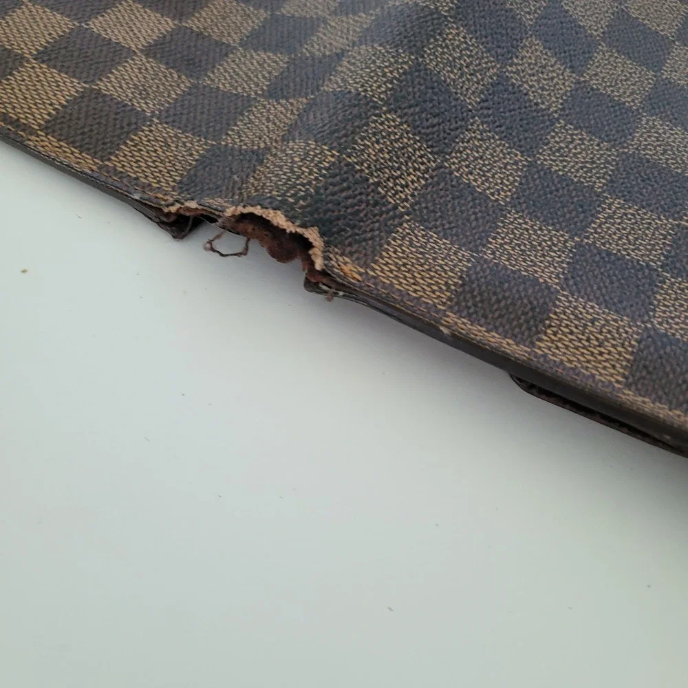 Louis Vuitton Damier Ebene Trifold Wallet Brown Checkered SP0073 France Fair